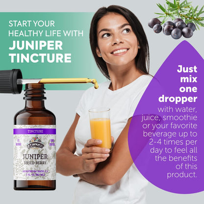 Juniper Tincture Alcohol-Free, Organic Juniper Berry Extract (Juniperus communis) - Non-GMO in Cold-Pressed Organic Vegetable Glycerin - 2 oz