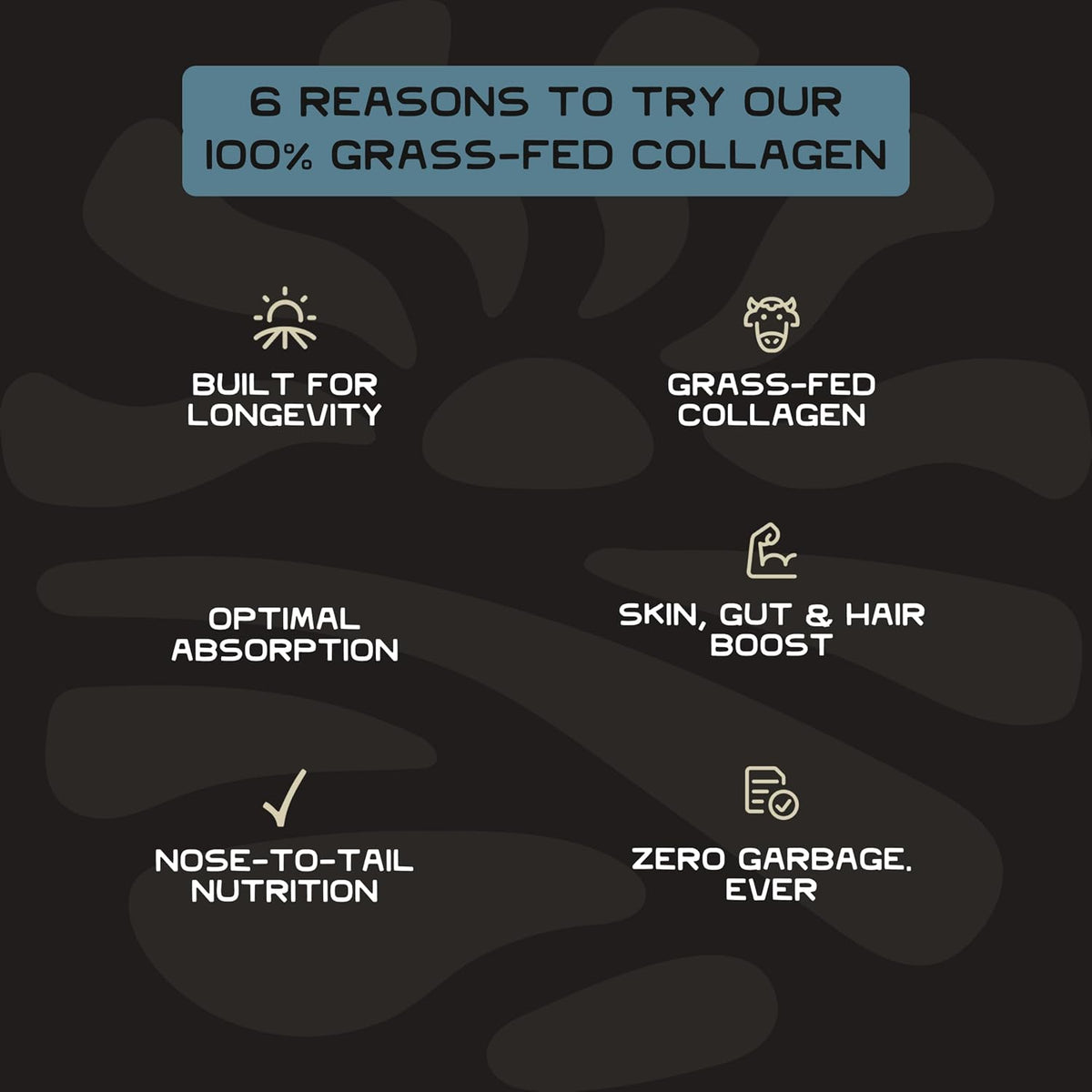 Lineage Provisions Grass Fed Collagen Powder, 30 Servings | Unflavored hydrolyzed bovine collagen peptides with trachea, scapula, eggshell membrane & vitamin C.