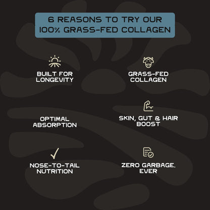 Lineage Provisions Grass Fed Collagen Powder, 30 Servings | Unflavored hydrolyzed bovine collagen peptides with trachea, scapula, eggshell membrane & vitamin C.