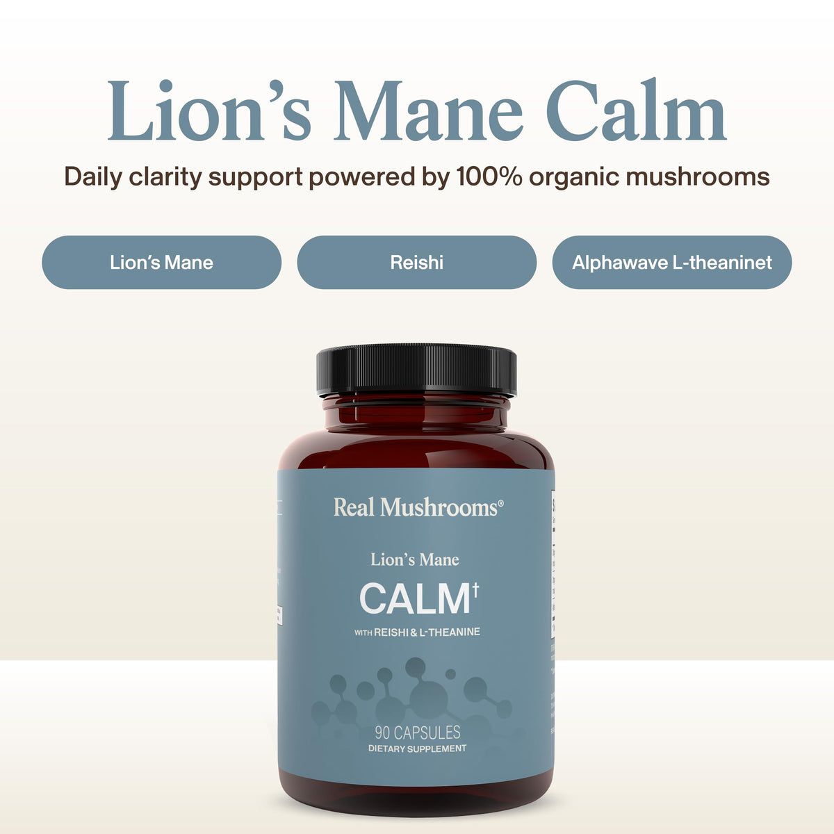 Real Mushrooms Reishi Mushroom Capsules - Handpicked Organic Mushroom Extracts - Red Reishi for Tranquil Daily Wellness with Verified Beta Glucans Vegan, Non-GMO, No Grain Fillers, 90 ct