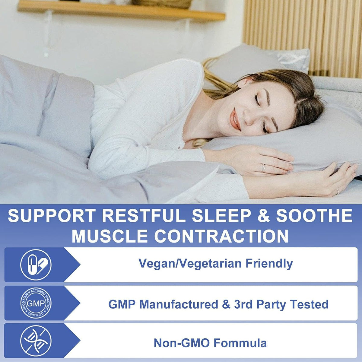 OMOGS High Absorption Magnesium Glycinate, for Supporting Sleep, Muscle Relaxation, Heart Health & Bone Health, Gluten Free, Non-GMO, 90 Vegetarian Capsules