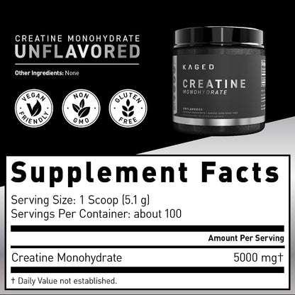 Kaged Pre Sport Pre Workout Powder Mango Lime Creatine Monohydrate Micronized Powder Bundle, Energy & Muscle Recovery Supplement Pack, 20 Servings Pre-Workout + 100 Servings Creatine