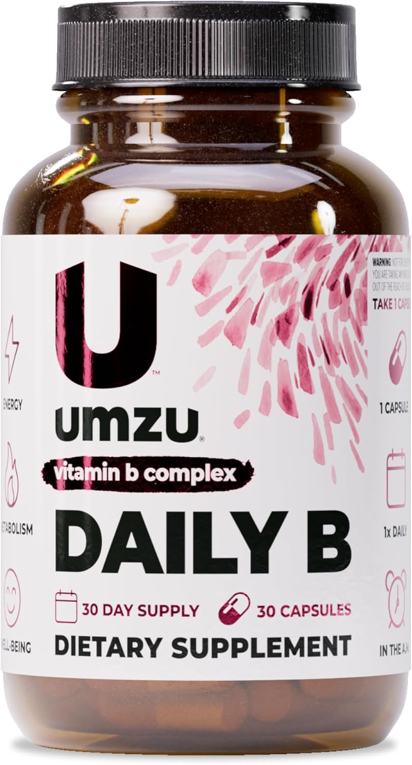 UMZU Daily B Vitamin B Complex, 30 Day Supply | Vitamins B1, B2, B3, B5, B6, B7, B9 and B12, Folic Acid and Biotin, Energy, Focus, Mood and Metabolism Support