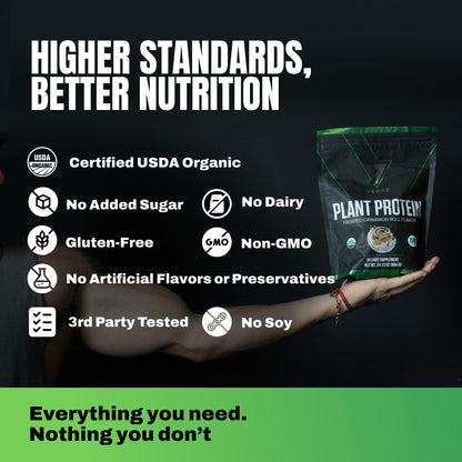 VEDGE Vanilla Protein Powder, USDA Organic Plant Based, 20 Servings | Plant Based Protein Powder, From Pea, Pumpkin, And Sunflower With Smooth Texture For Shakes, Smoothies, Vegan, And Baking