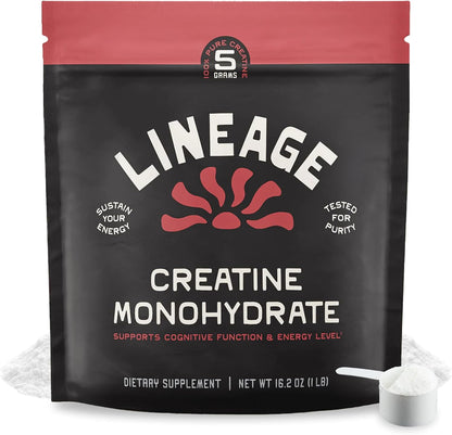 Lineage Provisions Creatine Monohydrate with Sea Salt, 90 Servings | Micronized creatine powder for training & performance with no artificial ingredients.