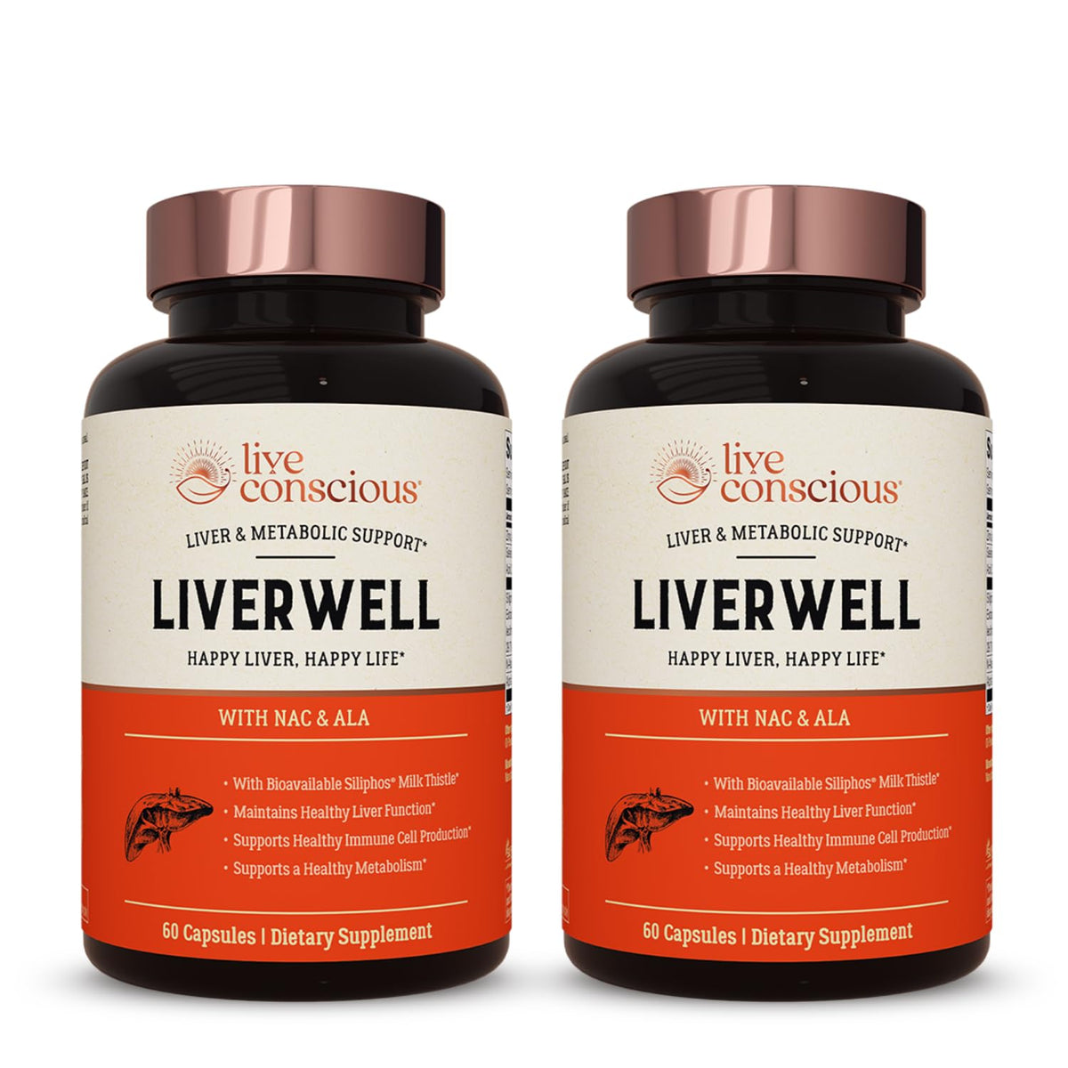 LiverWell Liver Cleanse, Rejuvenation, Metabolic Support - Liver Supplement for Liver Health w/Highly Bioavailable Milk Thistle Extract, N-Acetyl Cysteine, Alpha Lipoic Acid, Zinc, Selenium - 60 Caps
