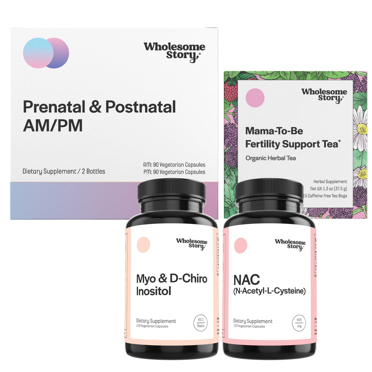 TTC Fertility Support Bundle | Myo-Inositol & D-Chiro Inositol Blend Capsule | NAC Supplement N-Acety