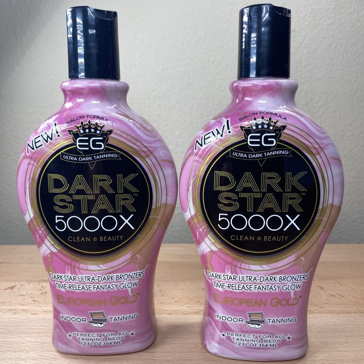 European Gold Dark Star 5000X Indoor Tanning Lotion for Tanning beds, 12 fl oz