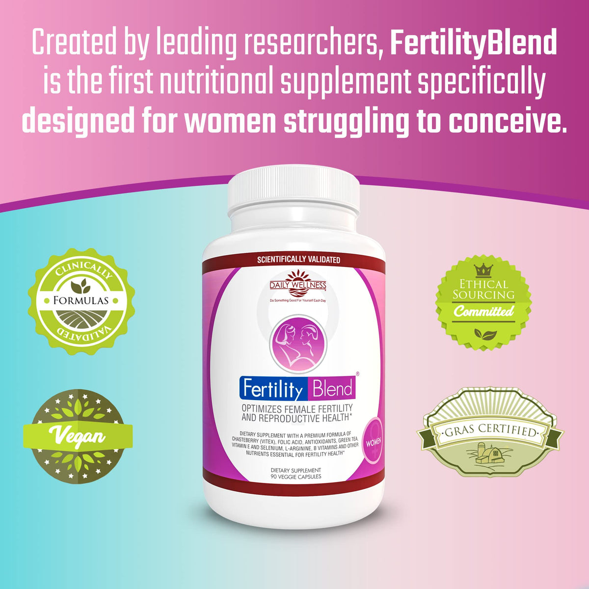 Daily Wellness Fertility Blend for Women - Fertility Supplements for Women