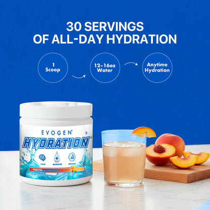 Evogen Hydration Sugar-Free Electrolytes | Lemon Lime | 30 Servings | Potassium, magnesium, sodium, calcium and coconut water with citicoline, taurine and B vitamins for energy and focus