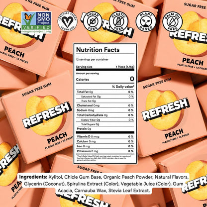 Refresh Sugar Free Chewing Gum with Xylitol, Garden Mint, 12 Pack