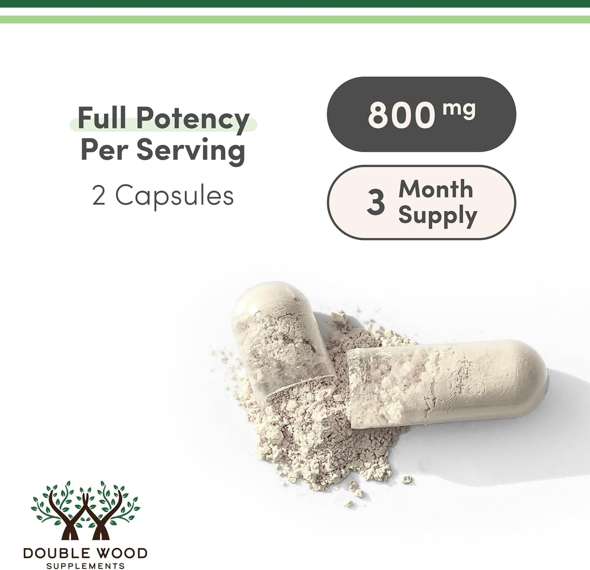 Digestive Enzymes - 800mg Blend of All 10 Most Essential Digestive and Pancreatic Enzymes (Amylase, Lipase, Bromelain, Lactase, Papain, Protease, Cellulase, Maltase, Invertase) by Double Wood