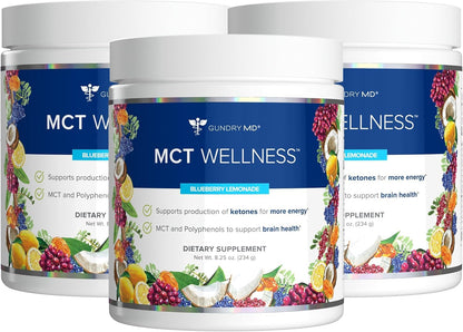 Gundry MD® MCT Wellness Powder, Watermelon Lemonade Flavor, 30 Servings | Support Energy, Ketone Production and Brain Health, Keto Friendly