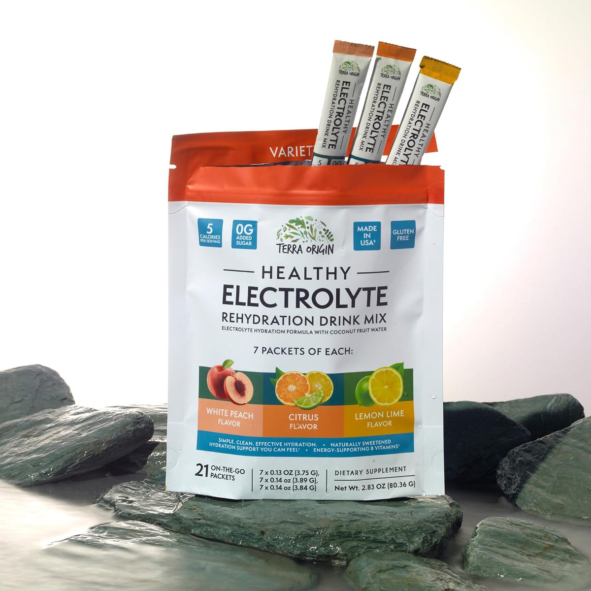 TERRA ORIGIN Electrolyte Packets | Hydration Drink Mix | 21ct Variety Pack