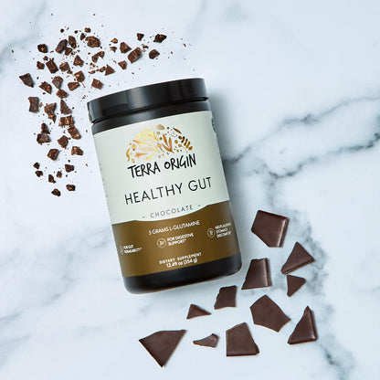 TERRA ORIGIN Healthy Gut Powder (Berry Flavor) |30-Servings with L-Glutamine, Zinc, Glucosamine, Slippery Elm Bark, Marshmallow Root and More!