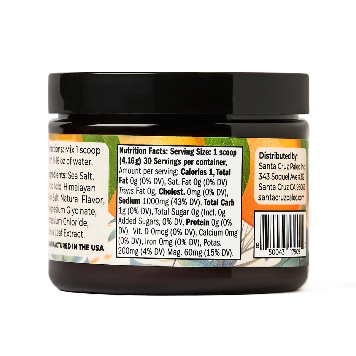 Santa Cruz Paleo Electrolyte Powder, Cherry Limeade, Sugar Free Hydration Drink Mix with Himalayan Pink Salt, Sea Salt, Magnesium Glycinate, Potassium Chloride, Sweetened with Stevia, 30 Servings