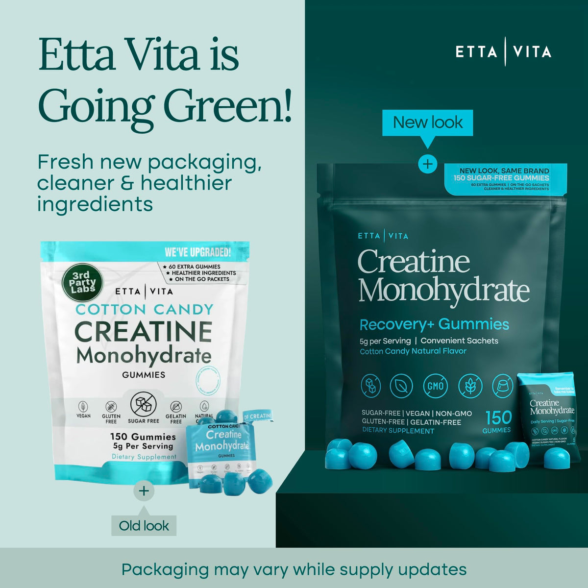 Sugar-Free Creatine Monohydrate Gummies - 5g per Serving, Lemon flavor 90Ct | Creatine gummies for women & men to support muscle, cellular energy & cognitive function, vegan, non-GMO, gluten-free, USA