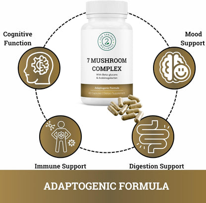 Total Wellness Bundle - 7 Mushroom Complex, Brain Support, Sleep Well, and Stress Adaptation