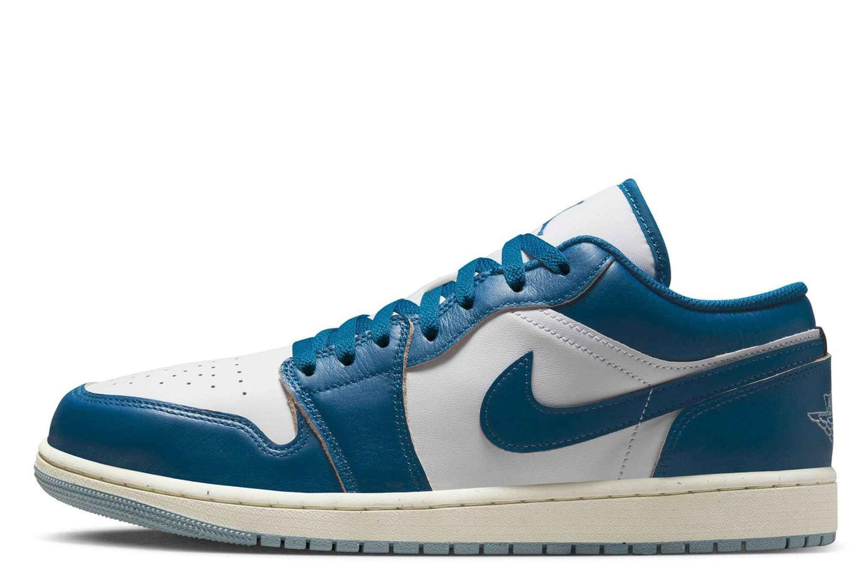 NIKE Air Jordan 1 Low SE Men's Shoes (FN5214-141, White/Blue Grey/Sail/Industrial Blue) Size 13