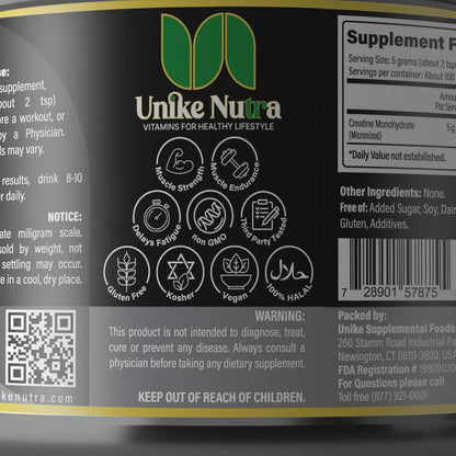 Pure Creatine Monohydrate Powder Supplement, Unflavored, Supports Bulk Muscle Energy, Recovery, & Strength - Creatine Supplement for Men & Women - 500G, 5000mg Per Serv (5g) - 100 Servings