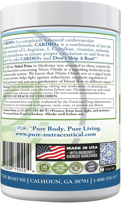 Cardio 911® Nitric Oxide Heart & Circulation Support - 5000mg L-Arginine & 1000mg L-Citrulline - Mixed Berry, 30 Servings Powder, 363 Grams - CoQ10 Beet Root - High Potency Cardiovascular Formula