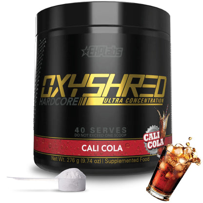 EHP Labs OxyShred Hardcore Super Dosed Pre Workout Powder - Preworkout Powder with L Glutamine & Acetyl L Carnitine, Energy Boost Drink - 275mg of Caffeine - Watermelon Candy, 40 Servings