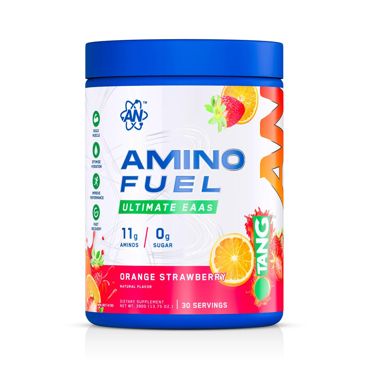 an Supps Amino Fuel | Essential Amino Acids Powder | 9g EAA, 6g BCAA | Build Muscle, Optimize Hydration | Energy & Workout Supplement for Men & Women | Tang Orange | 30 Servings