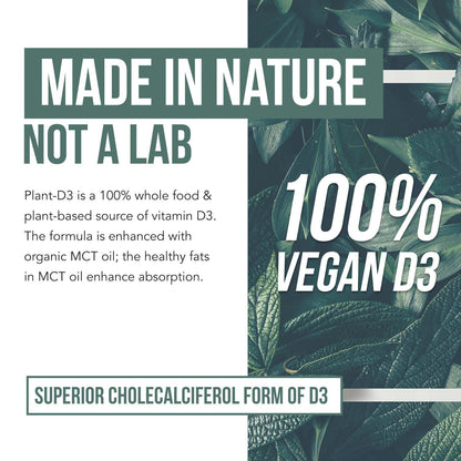 Organic Vitamin D3 5,000 IU - 100% Whole Food & Plant-Based Cholecalciferol Form, 100% Vegan Vitamin D - Enhanced with Prebiotic & Superfood Complex – Organic, Vegan, GMO & Gluten Free (60 Capsules)