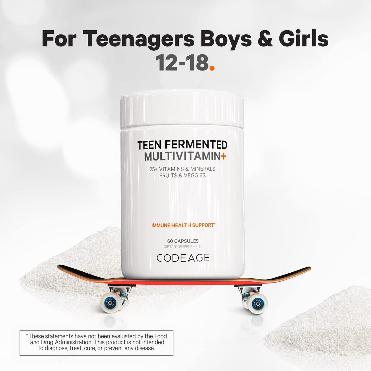 Codeage Teen’s Daily Multivitamin Supplement, 25+ Vitamins & Minerals for Teenage Boys & Girls