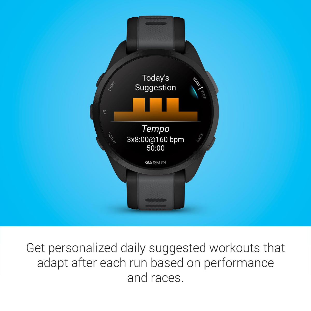 Garmin Forerunner® 165, Running Smartwatch, 43mm, Black