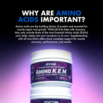 Evogen Amino K.E.M. EAA & BCAA | Tropic Thunder | 30 Servings | S7 nitric oxide blend with betaine anhydrous, coconut water and leucine for blood flow, muscle growth, hydration and recovery