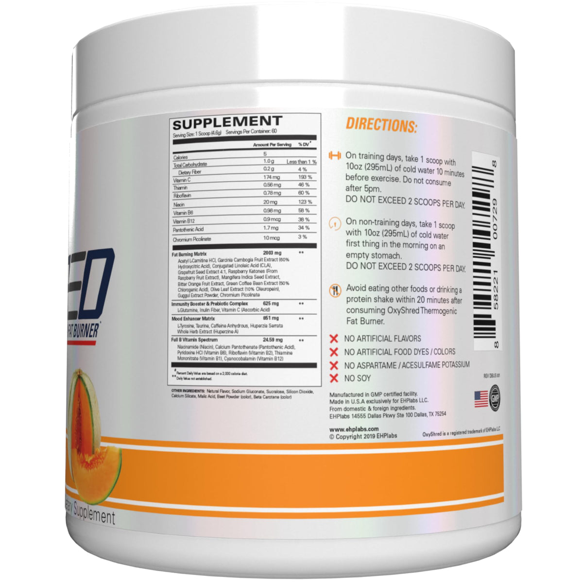 EHP Labs OxyShred Pre Workout Powder - Preworkout Powder with L Glutamine & Acetyl L Carnitine, Energy Boost Drink - Cosmic Blast, 60 Servings