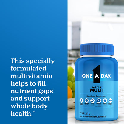 One A Day Multivitamin for Men - Daily Mens Multivitamins with Vitamin D, Zinc, Folic Acid, and B Vitamins, Physical Energy Support, 200 Count