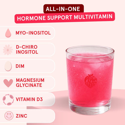 Peach Perfect Inositol Multivitamin – Myo-Inositol & D-Chiro 40:1 Blend, Omega-3, Vitamin D3, Magnesium, Zinc – Supports Women’s Health, Mood, Energy, Supplement – 30 SVG