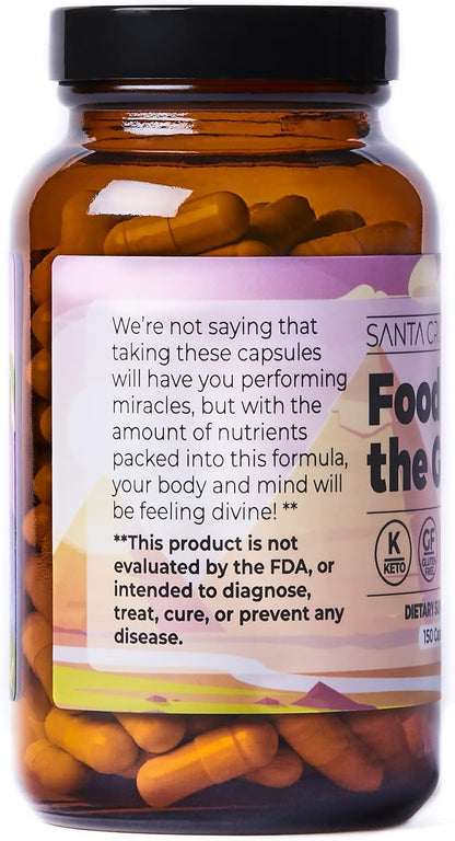 Santa Cruz Paleo, Food of the Gods Grass Fed Beef Organ Supplement for Men and Women, with Collagen, Maca Root, Colostrum, Bone Broth, Iron, Vitamin B12, Gluten Free, Keto Friendly, 30 Servings