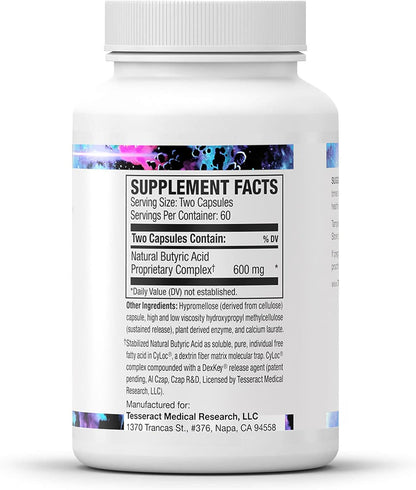 Optimal Gut and Lung Support, Gut Health Supplement, Butyric Acid Complex, Gastrointestinal Support Supplement, 600mg, 120 Caps and Respiratory Health Supplement, 300mg, 90 Caps