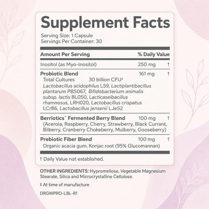 Gundry MD® Women's Total Probiotic with Inositol, 30 Capsules | Made with Women in Mind, Urinary Tract & Vaginal Support, Leaky Gut, Digestive Health, Horomone Support, No Animal Products