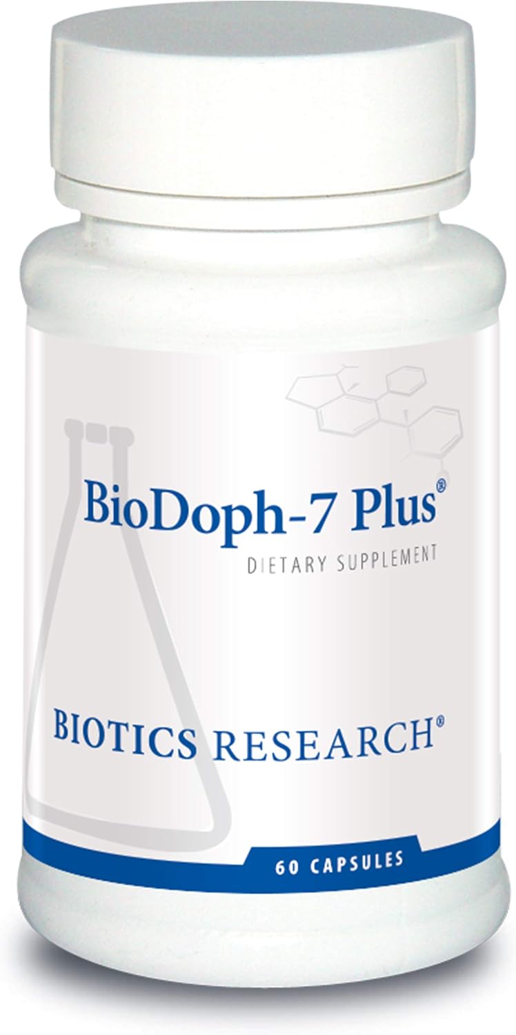 Biotics Research BioDoph7 Plus Prebiotics Probiotics for Women/Men - 400 mg - Daily Probiotic Promotes Digestive Health, Gut Health, Clearer Skin - 60 Capsules
