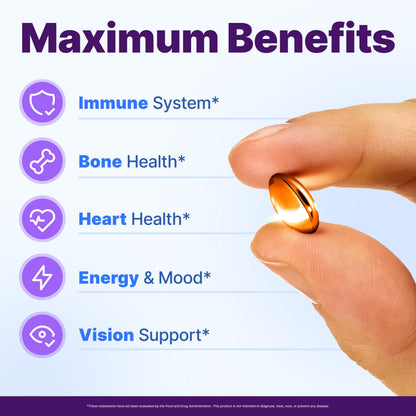 InnovixLabs Vitamin D3 K2-5000 IU Vitamin D3 Plus 600 mcg Vitamin K2 MK4 and MK7 for Max Calcium Absorption, Supports Bone, Immune, Heart Health, 3rd Party Tested, Gluten Free, 60 Softgels