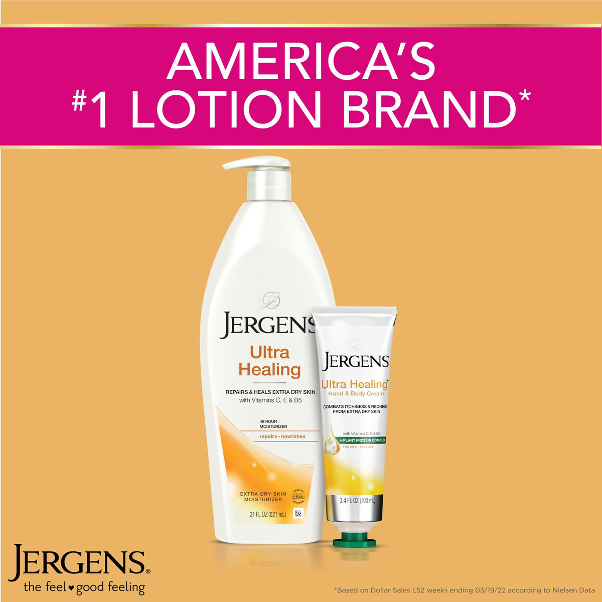 Jergens Ultra Healing Dry Skin Lotion, Hand and Body Moisturizer for Quick Absorption into Extra Dry Skin with Hydralucence Blend