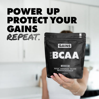 Gains in Bulk BCAA Powder, Amino Acids, Unflavored, 30 Servings