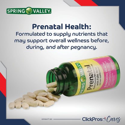 Spring Valley Prenatal Multivitamin/Multimineral for Pregnant and Nursing Women Dietary Supplement