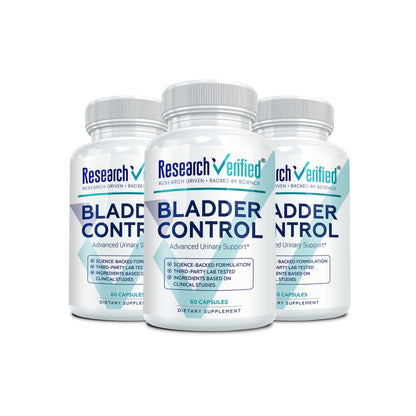 Research Verified Bladder Control - Leakage & Urgency - Pumpkin Seed, Soy Isoflavones, Thiamine - 60 Vegan Capsules - Pack of 1