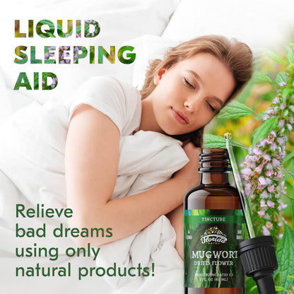 Mugwort Extract Liquid Drops – Organic Relaxation, Sleep Support Drops – Natural Mugwort Tincture - Made in USA - 2 Fl Oz