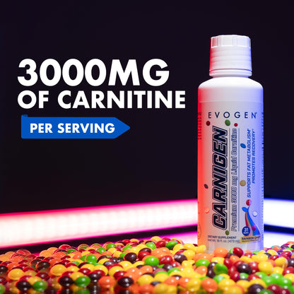 Evogen Carnigen Liquid 3000 | Energy Support | Sour Gummies | 31 Servings