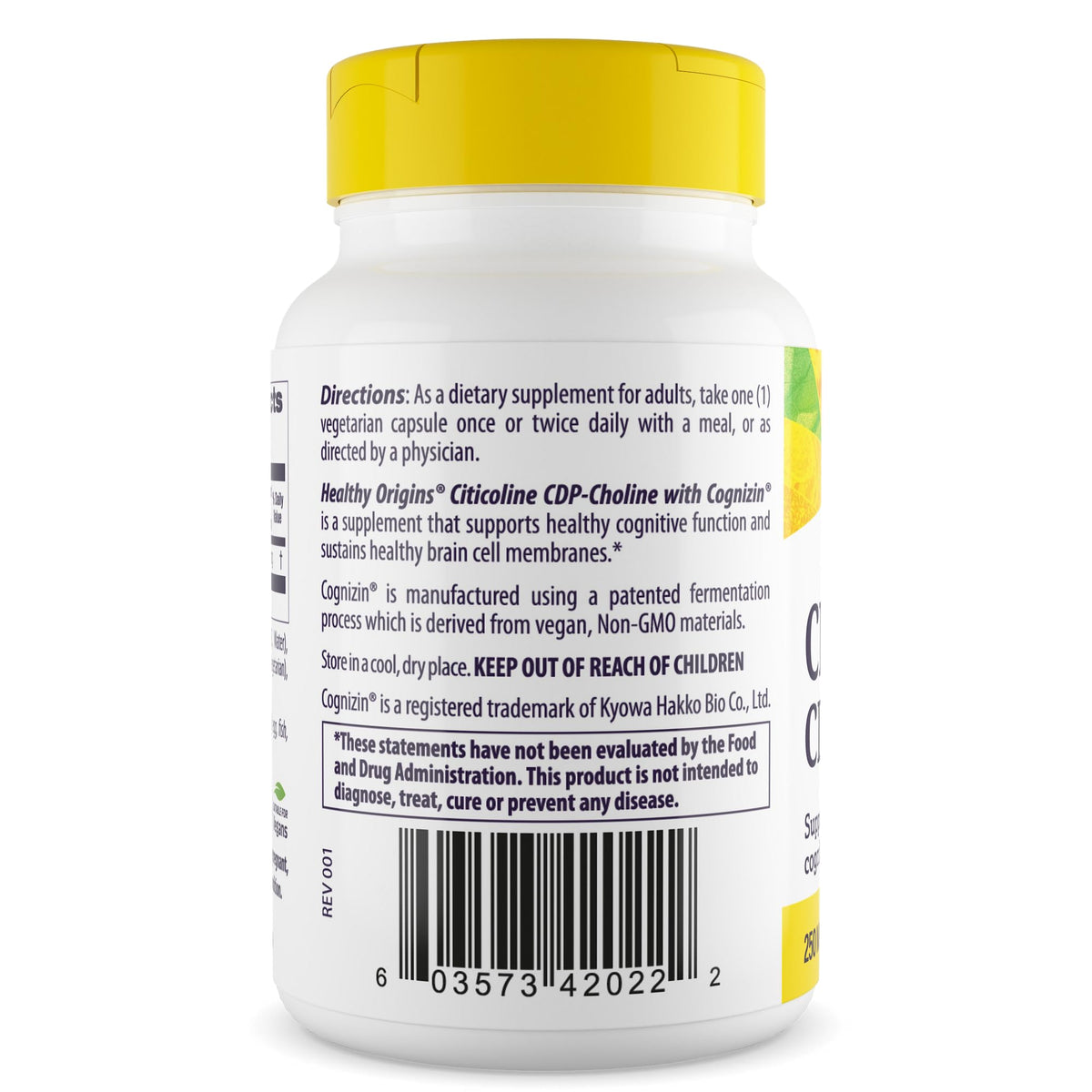 Healthy Origins Cognizin Citicoline 250 mg, 60 Veggie Caps