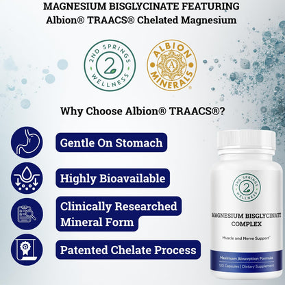Magnesium Bisglycinate + ALA & ALC Complex Bundle | Muscle Support, Nerve Health, Energy, Metabolism, Cognitive Function & Daily Wellness by 2nd Springs