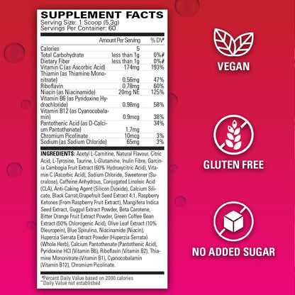 EHP Labs OxyShred Pre Workout Powder - Preworkout Powder with L Glutamine & Acetyl L Carnitine, Energy Boost Drink - Cosmic Blast, 60 Servings
