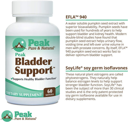 Peak Pure & Natural Peak Bladder Support for Overactive Bladder and Bladder Control | Go-Less™ for Urge Incontinence and Leak Accident Protection | Soylife® and EFLA® 940