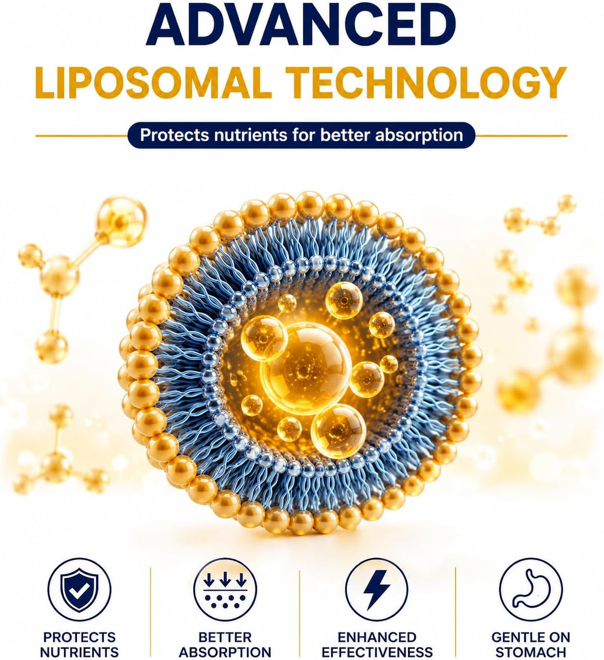 Liposomal Vitamin C Liquid 500mg - High Absorption Vitamin C Supplement for Immune Support, Collagen Production & Antioxidant Protection, Skin Glow, Gentle on Stomach, Non-GMO, 1.7 fl oz